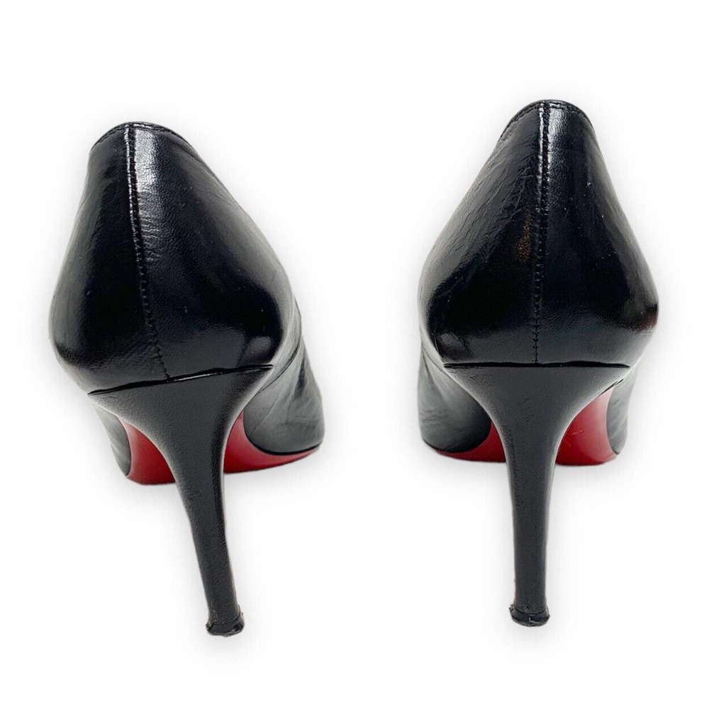 ❌SOLD❌ Authentic Christian Louboutin Matte Black Leather Pumps Women’s 39 1/2 - Picture 6 of 11